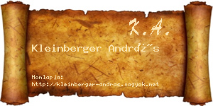 Kleinberger András névjegykártya