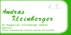 andras kleinberger business card